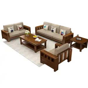 İskandinav basit ve modern tasarım oturma odası mobilya kombinasyonu set boyutu sağlam ahşap kanepe