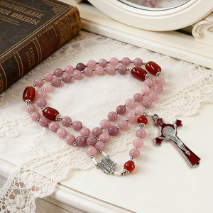 Rosario Cattolico in Pietra Naturale, Collana di Preghiera Artigianale, Gioiello Regalo - Product Image 3