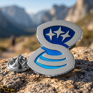 Nuevo Pin Personalizado en Forma de 'S' Abstracto 2026, Pin de Metal con Logotipo, Aleación de Zinc, Plateado, Esmalte Suave, para Promociones de Marca - Product Image 3