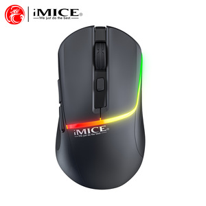 <span class=keywords><strong>Mouse</strong></span> <span class=keywords><strong>Gaming</strong></span> nirkabel Sensor optik ergonomis 6 tombol, aksesori komputer ringan RGB bercahaya dapat diprogram Mode ganda - Product Image 2