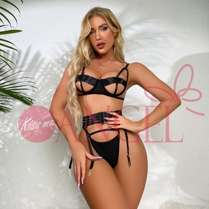 KISS ME ANGEL pcustom – <span class=keywords><strong>ensemble</strong></span> de soutien-gorge sexy pour femmes, <span class=keywords><strong>sous</strong></span>-vêtements sexy, avec décolleté en V profond, <span class=keywords><strong>sous</strong></span>-vêtements - Product Image 3