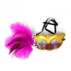 Happy Party Evento práctico Media cara Máscara veneciana Cosplay Disfraz PVC Accesorios de goma para Halloween Pink/BK - Product Image 1