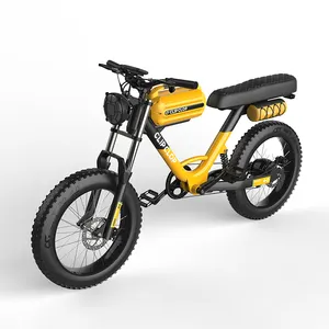 레트로 오토바이 스타일 전기 오토바이 지방 타이어 산악 자전거 성인용 500W 750W 28MPH 최고 속도 48V13AH 70km 장거리