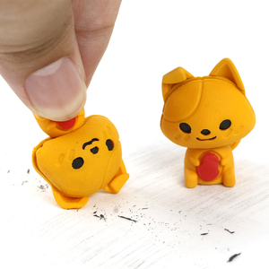Soododo Tùy Chỉnh Mini Dễ Thương Tpr Văn Phòng Phẩm Phim Hoạt Hình Hình Dạng Ưa Thích Trường Bụi Bẩn Bút Chì 3D Động Vật Cao Su Kawaii Mèo Và Gấu Trúc Tẩy - Product Image 2