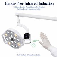 Lámpara LED Dental con Cámara Inalámbrica 4K, 8000-80000 Lux, 15 LED, Sensor Táctil, Lámpara Quirúrgica de Techo para Clínica Dental