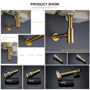 Chất lượng cao hiện đại chải vàng <span class=keywords><strong>Pop</strong></span> <span class=keywords><strong>Up</strong></span> bồn rửa cống với tràn khách sạn phòng tắm tàu bồn rửa cống Stopper - Product Image 5