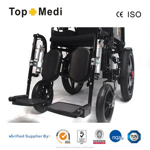 Engelli elektrikli tekerlekli sandalye flip-up ayak dayama ve yüksek sırt uzanmış. - Product Image 2