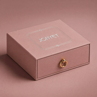 Boîte à bijoux de luxe rose en papier avec poignée en métal doré, emballage de montre personnalisé avec logo, usine de production tout-en-un.