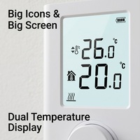 Thermostat numérique flexible filaire pour chaudière à gaz, régulateur de température à contact sec pour chauffage central et chauffage de salon