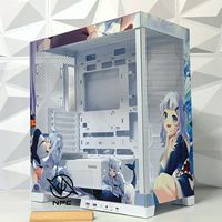Boîtier d'ordinateur de bureau personnalisable, super léger, vue sur la mer, prise arrière, MATX sans colonne, ATX, alimentation avec panneau transparent