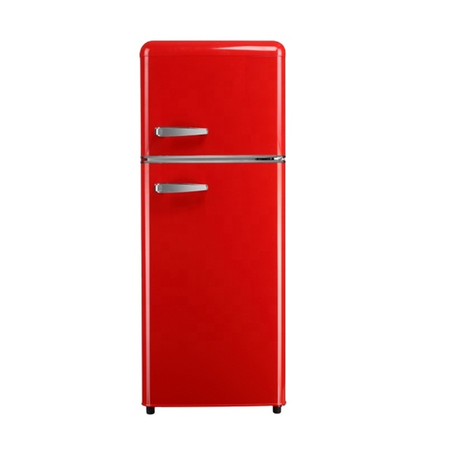 Smeta Top Freezer Fridge Double Door Colorful Retro Refrigerator