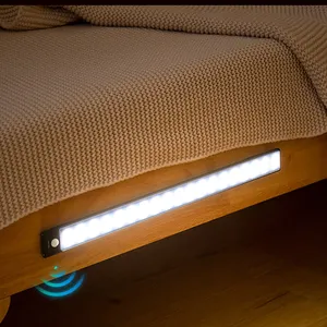 Şarj edilebilir kablosuz hareket sensörü dolap ışığı LED dolap altı ışığı alüminyum parlak beyaz mıknatıs koyu Mah