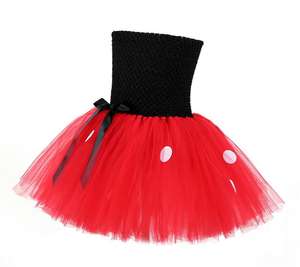 2025 nueva llegada producto ratón de dibujos animados Cosplay disfraz lindo punto rojo y negro decoración chica tutú vestido 3 uds conjunto - Product Image 3