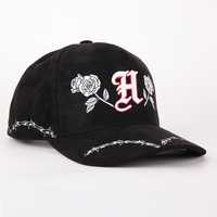 Casquette de baseball 5 panneaux avec broderie en strass, doublure en velours suédé, logo personnalisé pour le sport et les activités de plein air