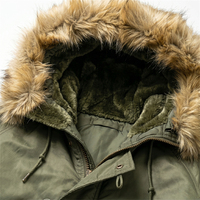 Chaqueta Bomber TOPSHOW Personalizada con Cierre, de Algodón y Nailon, Estilo Vintage, con Forro de Piel Sintética, para Aviador, Piloto, Invierno, para Hombre