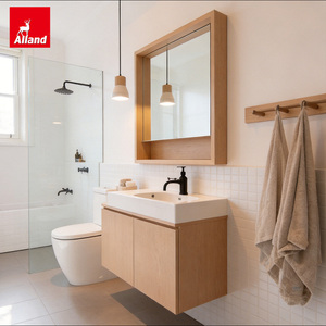 <span class=keywords><strong>Mobile</strong></span> <span class=keywords><strong>Bagno</strong></span> Alland Premium Personalizzato Minimalista con Finitura in Cera Naturale Bianca per <span class=keywords><strong>Bagno</strong></span> Principale Sereno - Product Image 1