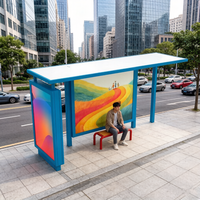 Abri de bus simple avec boîte lumineuse publicitaire