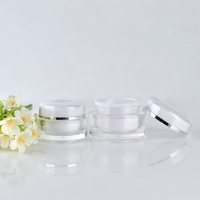 Pot en plastique rond à paroi épaisse en acrylique blanc pour soins de la peau, hydratation quotidienne avec tonique et sérum, 5g 10g 15g 20g 30g 50g