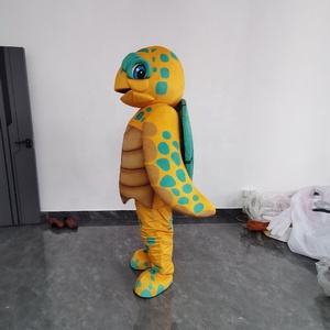 कस्टम वयस्क आकार के कार्टून अद्भुत चरित्र मॉडल भूरे रंग के कछुए की मस्कट वेशभूषा में आपका स्वागत है - Product Image 4