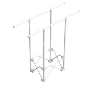 Floor Standing <b>Clothes</b> Drying <b>Rack</b> Double Bar Foldable Extendable Mobile With Casters For Bedroom Use - Product Image 5