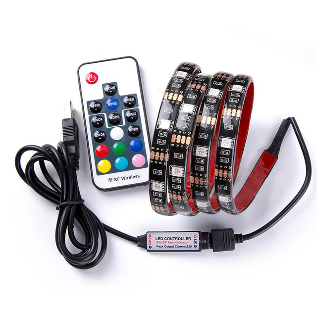LED Mood Light TV Backlight Kit Strip RF Remote Control RGB 5050 DC5V USB Led Strip