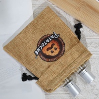 Sac de shopping réutilisable en toile de jute naturelle avec cordon de serrage, imprimé avec logo personnalisé, pour emballage de bougies de Noël
