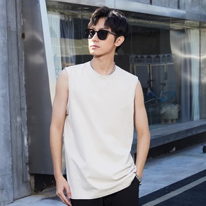 เสื้อกล้ามผ้าฝ้ายเนื้อหนักสองเส้นใย ยูนิเซ็กส์ 240 กรัม 32S แขนกุด สวมใส่สบายๆ ทุกวัน - Product Image 1