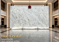 Pierre Fantaisie en Cristal Bleu, Marbre Naturel d'Excellente Qualité, Épaisseur 1,8 cm, pour Murs Décoratifs et Salles de Bain