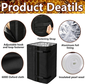 Vente en gros enveloppe de ruche d'abeille 8 et 10 cadres housse de protection hivernale confortable coupe-vent chaud enveloppe isolante de ruche d'abeille - Product Image 6