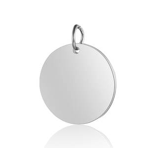 カスタムステンレススチールメタルブランクペンダント18Kゴールドメッキネームプレートカスタム刻印ラウンドロゴタグジュエリー作りの魅力 - Product Image 3