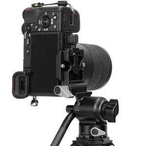 Mini nhỏ gọn DSLR máy ảnh Hợp kim nhôm video chất lỏng đầu Pan nghiêng Tripod núi - Product Image 2