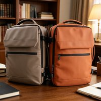 Mochila de Viaje para Oficina y Portátil, Personalizada de Fábrica, Impermeable, de PU, Gran Capacidad, con Cierre y Correa de Hombro Arqueada para Mayor Comodidad