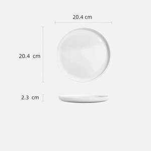 Platos Redondos de Porcelana Reforzada de Alta Resistencia, Platos de Cena Duraderos para Cocina Occidental, Aptos para Hoteles - Product Image 6
