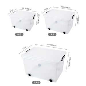 Chenyi Heavyduty Quilt Lưu Trữ Hộp Lớn Nhựa Đồ Ăn Nhẹ Container Công Suất Lớn Quần Áo Lưu Trữ Hộp Với Nắp Và Bánh Xe - Product Image 6