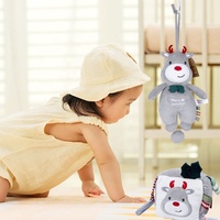 Fabricants boîte pour bébé personnalisée hochet sensoriel doux 6 jouets hochet suspendus conception de Noël bébé puzzle hochet jouets