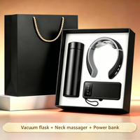 Coffret Cadeau d'Affaires Élégant 3-en-1 : Masseur Cervical, Bouteille Isotherme et Support Téléphone avec Power Bank – Idéal pour la Promotion d'Entreprise