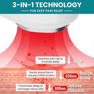 <span class=keywords><strong>Masseur</strong></span> à lumière rouge léger et portable, outil <span class=keywords><strong>de</strong></span> physiothérapie à pénétration profonde avec lumières LED, <span class=keywords><strong>masseur</strong></span> thérapeutique ergonomique - Product Image 6