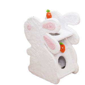 Rabbit <b>Cat</b> Tree Sisal <b>Scratching</b> <b>Post</b> With Toy And Bed Cute Style Durable <b>For</b> <b>Cats</b> - Product Image 5
