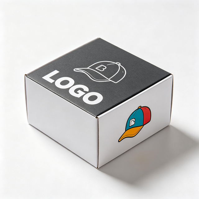 Free Design Custom Logo Hat Packaging Box Rigid Recyclable Corrugated Cardboard Baseball Cap Shipping Box 72H Quick Delivery