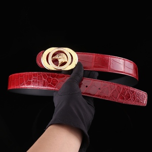 Cinturón Formal para Hombre con Hebilla de Placa, Piel de Cocodrilo, Cabeza de Águila de Acero con Incrustaciones de Diamantes, Hecho a Mano, Ligero, Transpirable y Duradero, 3.8CM - Product Image 5