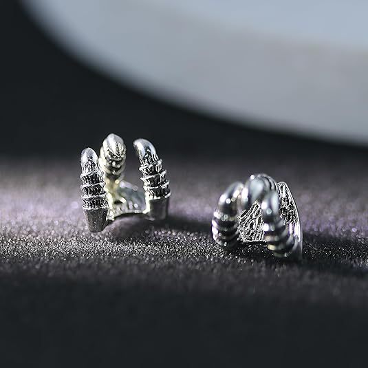 Dragon claw earrings-antique silver