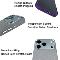 Étui magnétique haut de gamme bicolore pour iPhone 15 Pro Max avec doublure floquée, design fin, protection anti-rayures de l'appareil photo