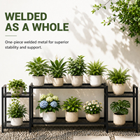 Support à plantes en métal pour l'intérieur et l'extérieur, étagère à plantes à plusieurs niveaux pour plusieurs plantes, étagère à fleurs de jardin pour le salon, le patio, l'angle