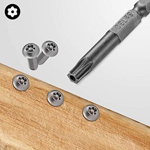 Juego de brocas magnéticas huecas de estrella de seguridad, mango hexagonal 1/4, puntas de Torx de agujero medio, puntas de destornillador de seis estrellas de 50mm, 75mm, 100mm y 150mm - Product Image 1