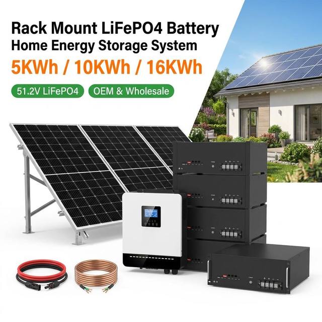 Battery Boxes Racks LiFePO4 51.2V 5KWh 10KWh 16KWh 20KWh Home Energy Storage Rack Mount Solar System OEM Wholesale CE