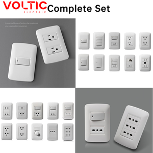 Tùy chỉnh màu sắc EU chúng tôi tiêu chuẩn nhà điện đẩy chuyển đổi kiểm soát ánh sáng 2 Gang 1 cách tường thiết bị chuyển mạch ổ cắm - Product Image 4