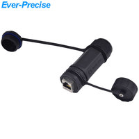 Connecteur Ethernet RJ45 étanche M25 avec presse-étoupe M25 et 2 couvercles, adapté pour prise RJ45 à gaine