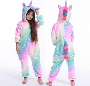 Combinaison en flanelle pour enfants, <span class=keywords><strong>pyjama</strong></span> mignon, <span class=keywords><strong>licorne</strong></span>, <span class=keywords><strong>kigurumi</strong></span>, vêtements de nuit de dessin animé, cadeau de Noël, vente en gros, costumes d'Halloween - Product Image 3