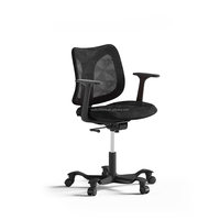 Chaise de bureau exécutive ergonomique moderne en maille respirante, réglable en hauteur, avec accoudoirs pivotants, dossier mi-haut et soutien lombaire, pour chambre et maison
