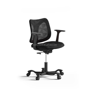 Chaise de <span class=keywords><strong>bureau</strong></span> exécutive ergonomique moderne en maille respirante, réglable en hauteur, avec accoudoirs pivotants, dossier mi-haut et soutien lombaire, pour chambre et maison - Product Image 1